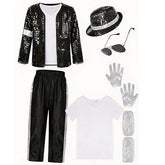 Pop Superstar Michael Jackson Costume Halloween Cosplay Costume for Kids Adults