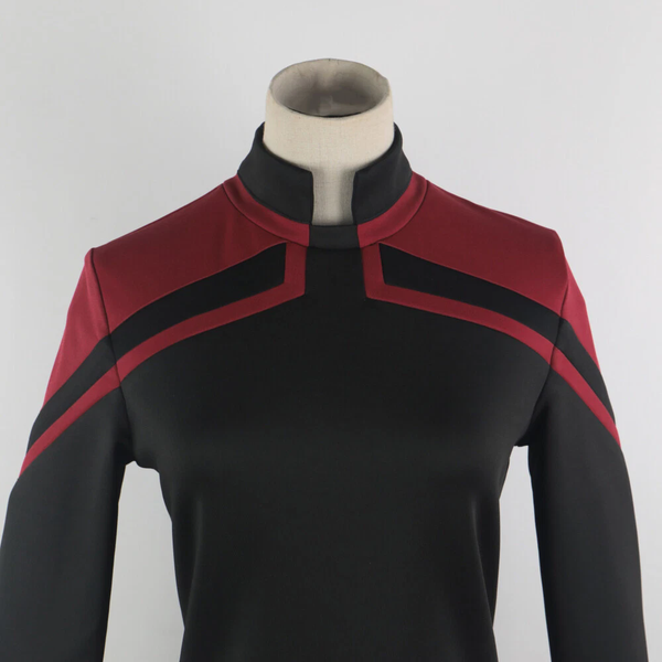 Cosermart Star Trek Picard  Admiral JL Uniform  Red Gold Blue Top Shirts Coat For  Female