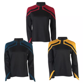 Cosermart Star Trek Picard Admiral JL Uniform Red Gold Blue Top Shirts Coat For Female