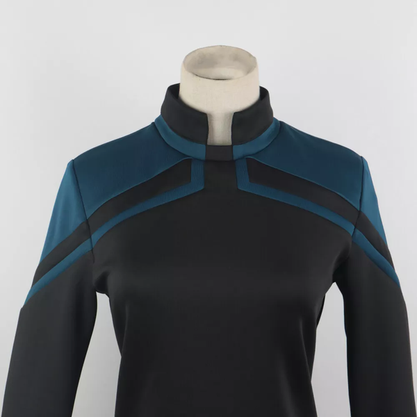 Cosermart Star Trek Picard  Admiral JL Uniform  Red Gold Blue Top Shirts Coat For  Female