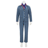 Austin Powers Spy Agent Striped Suits Halloween Masquerade Costumes Set