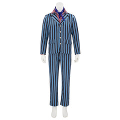 Austin Powers Spy Agent Striped Suits Halloween Masquerade Costumes Set