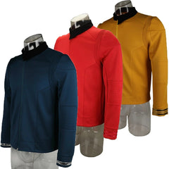 Cosermart Star Trek Discovery Season 2 Starfleet Captain Kirk Shirt Uniform Badge Costumes Men Adult Halloween Cosplay Costume