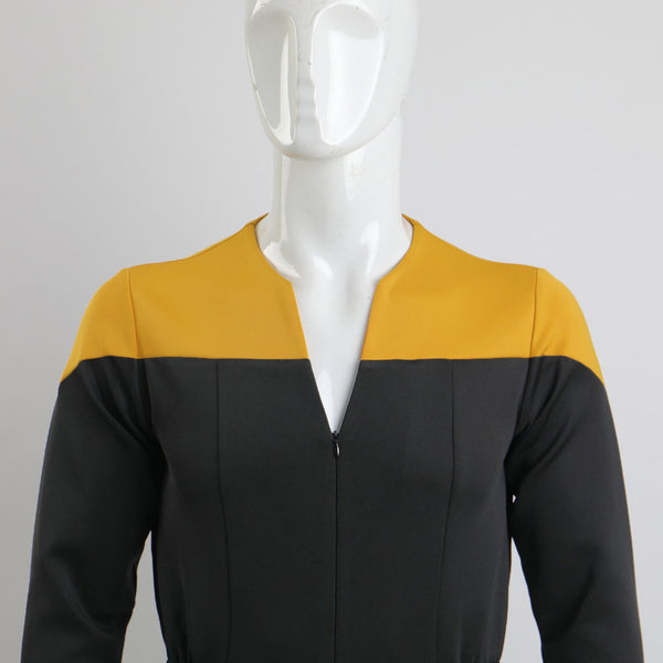 Cosermart Star Trek Deep Space Nine Commander Sisko Duty Uniform Jumpsuit Yellow Cosplay Costumes Halloween Party Prop