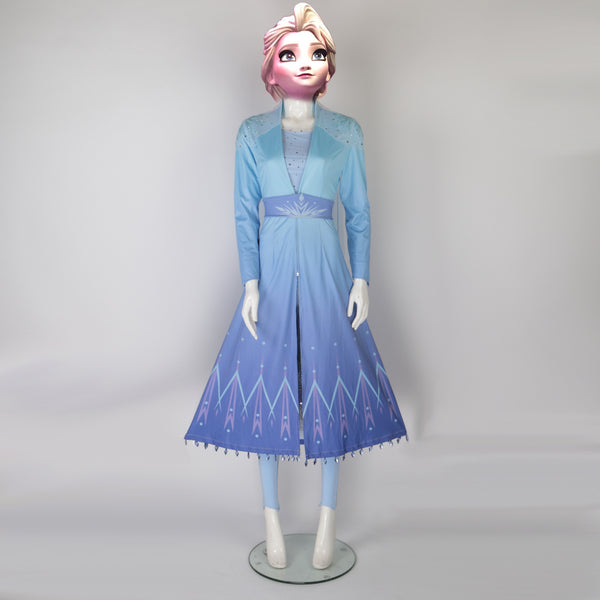 New Frozen 2 Cosplay Snow Adult Elsa Dress Costume Halloween Cosplay Elsa Anna Costume Princess Ice Queen Elsa Outfit Full Set