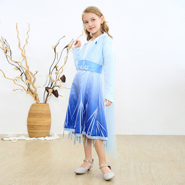 Frozen Princess Elsa Dress for Girls Clothing Wear Cosplay Elza Costume Halloween Christmas Party Gift Fancy 4-10y Baby Girl