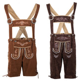Deluxe Men's Bavarian Lederhosen Beer Guy Costume Oktoberfest Carnival Party Fancy Dress Suspenders Shorts
