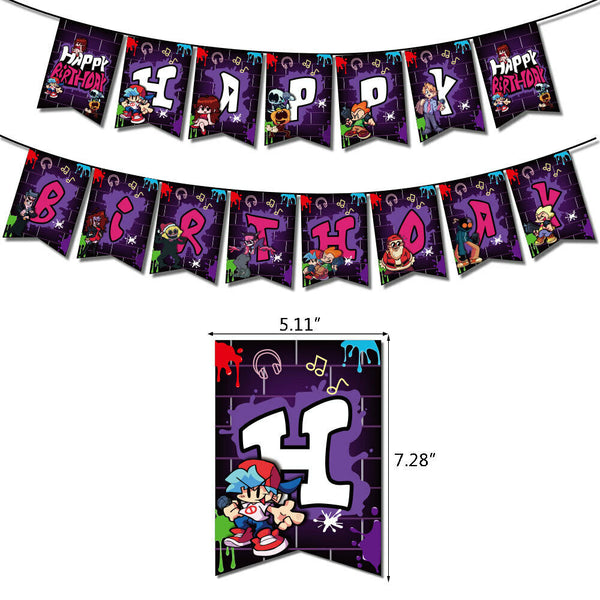 Friday Night Funkin Party Supplies Latex Balloons Banner Birthday Decorations