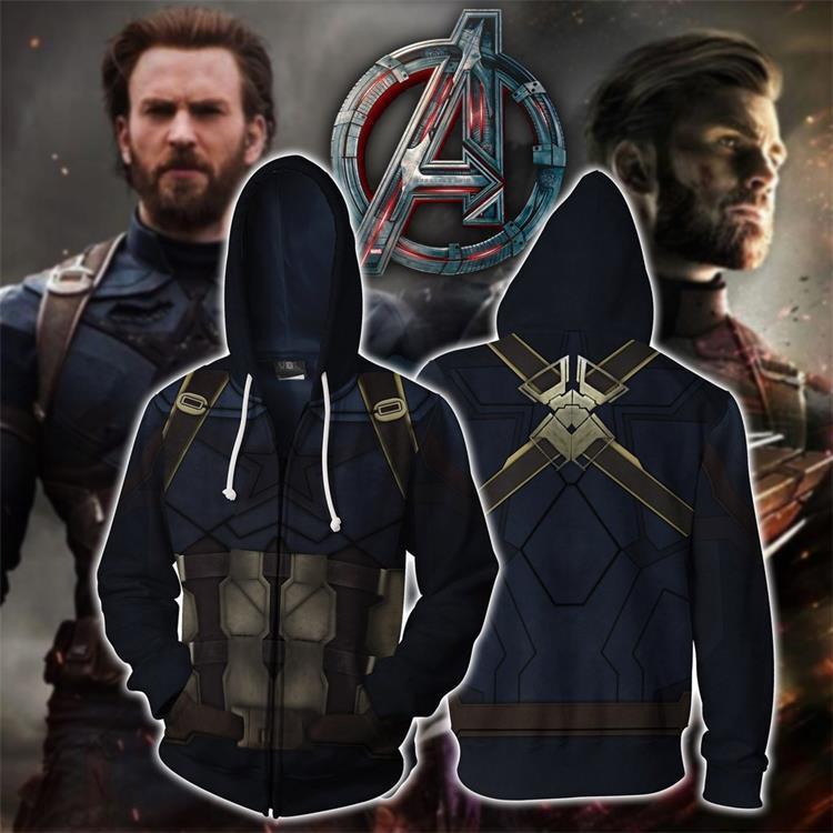 Felpa Con Cappuccio Marvel Avengers Endgame Captain America - Logo Spray Paint, Taglio Classico, Licenza Ufficiale