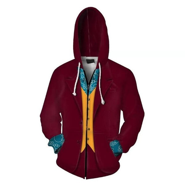 2019 Movie Joker Arthur Fleck Hoodie Cosplay Hip Hop Hooded Sweatshirt Hooded Hoodie Costume Men Women Clohting Jackets Top