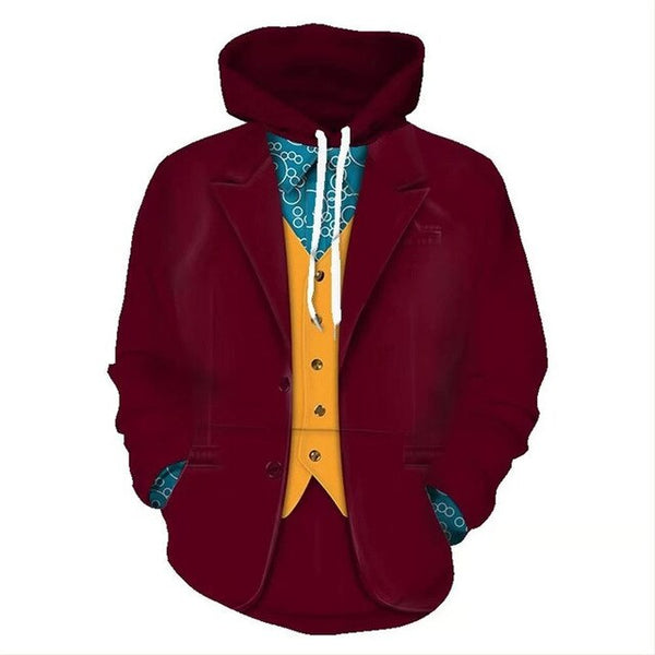 2019 Movie Joker Arthur Fleck Hoodie Cosplay Hip Hop Hooded Sweatshirt Hooded Hoodie Costume Men Women Clohting Jackets Top