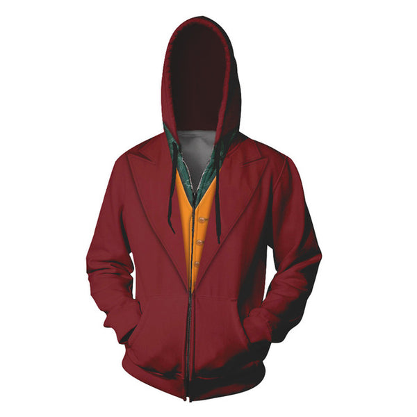 2019 Movie Joker Arthur Fleck Hoodie Cosplay Hip Hop Hooded Sweatshirt Hooded Hoodie Costume Men Women Clohting Jackets Top