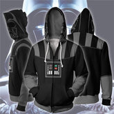 2019 New Movie SW The Rise of Skywalker Zip Hoodie Men and Women Cosplay Sweater Anime Costume 3D Printing