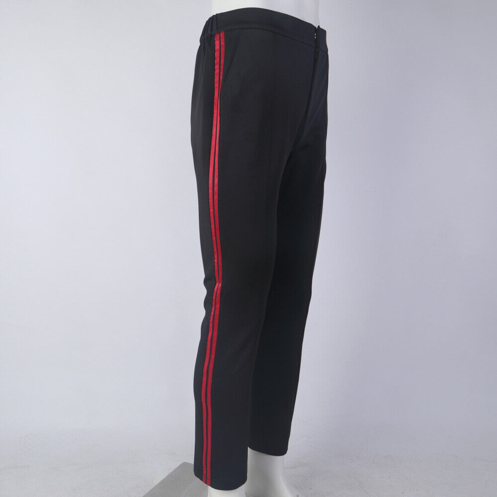 Mens Black Pants Red Stripe