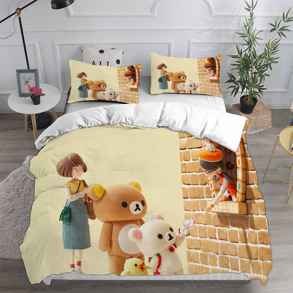 Rilakkuma's Theme Park Adventure Bedding Sets Duvet Cover Halloween Cosplay Comforter Sets
