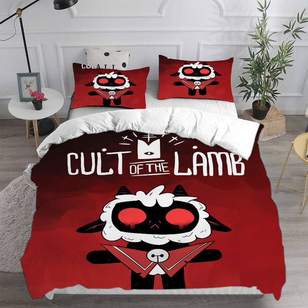 Cult Of The Lamb Bedding Sets Duvet Cover Halloween Cosplay Comforter Sets