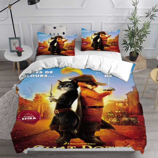 Puss in Boots Bedding Sets Duvet Cover Comforter Set