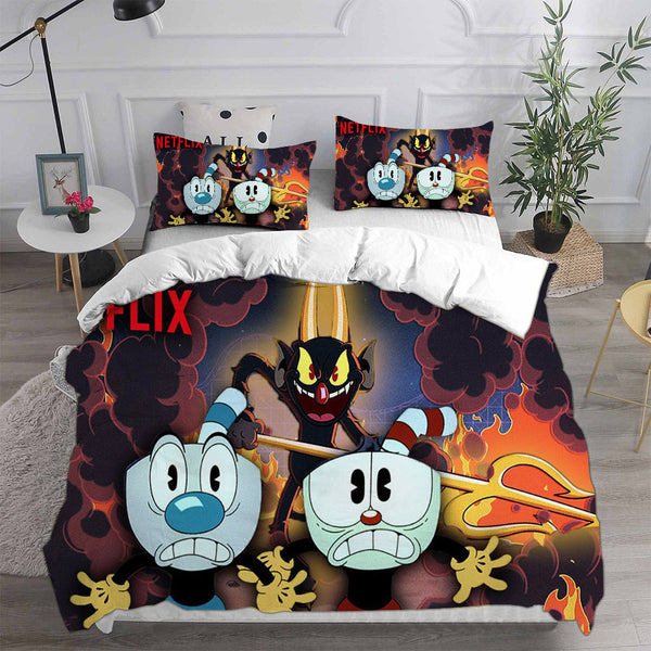 The Cuphead Show Bedding Sets Duvet Cover Halloween Cosplay Comforter Sets