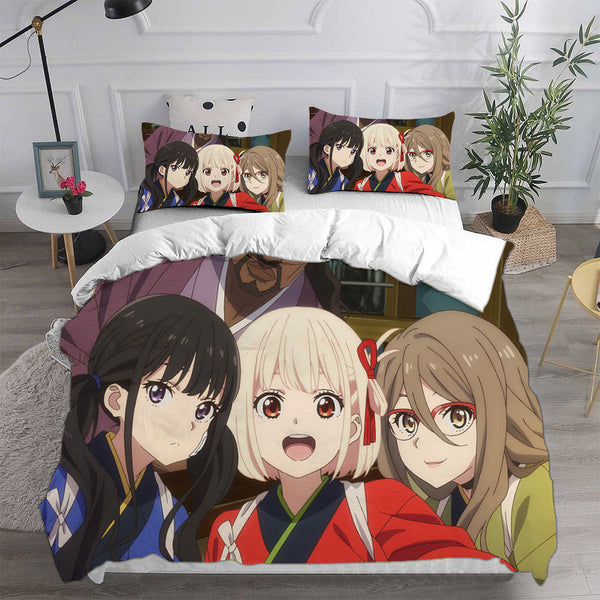 Lycoris Recoil Bedding Sets Duvet Cover Halloween Cosplay Comforter Sets