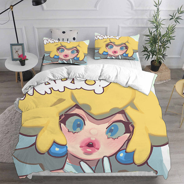 Princess Peach Bedding Sets Duvet Cover Comforter Set