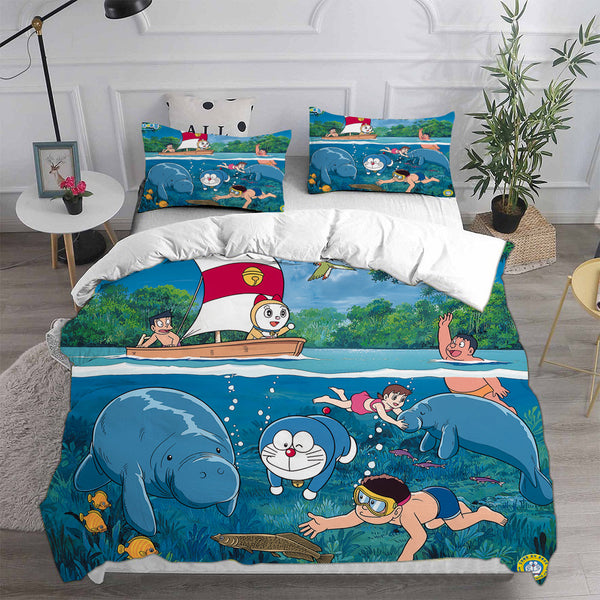 Doraemon Cosplay Bedding Sets Duvet Cover Halloween Comforter Sets