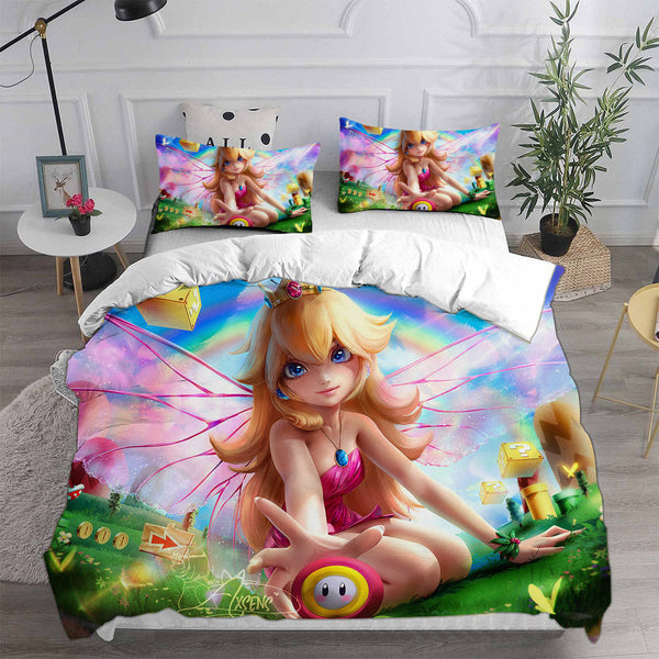 Princess Peach Bedding Sets Duvet Cover Comforter Set