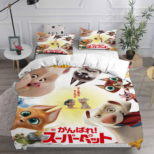 DC League of Super-Pets Bedding Sets Duvet Cover Halloween Cosplay Comforter Sets