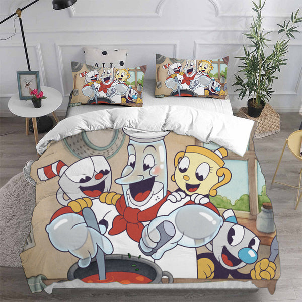 The Cuphead Show Bedding Sets Duvet Cover Halloween Cosplay Comforter Sets