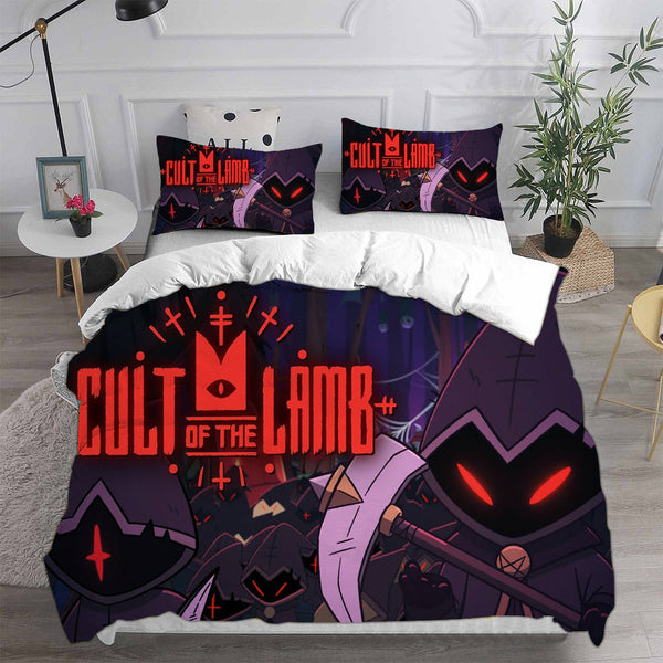 Cult Of The Lamb Bedding Sets Duvet Cover Halloween Cosplay Comforter Sets