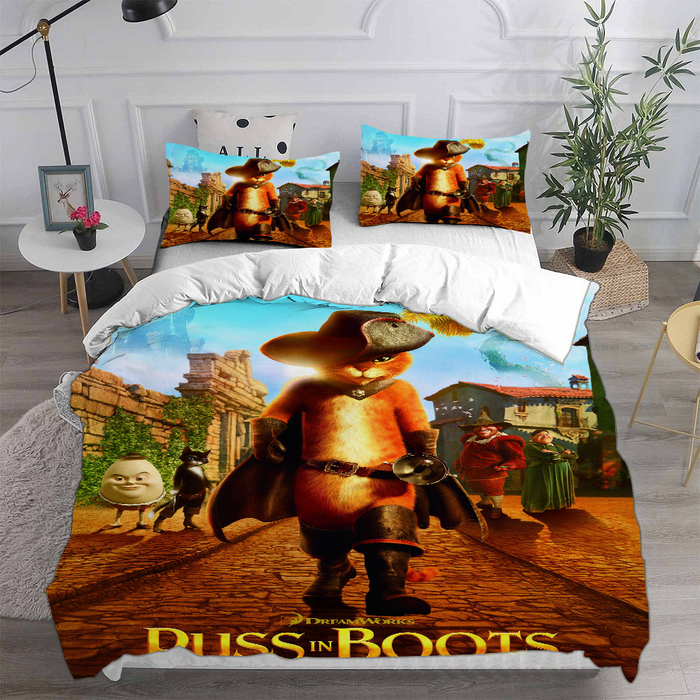 Puss in Boots Bedding Sets Duvet Cover Comforter Set
