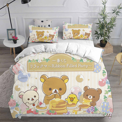 Rilakkuma's Theme Park Adventure Bedding Sets Duvet Cover Halloween Cosplay Comforter Sets