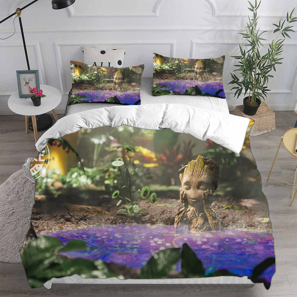 I Am Groot Bedding Sets Duvet Cover Halloween Cosplay Comforter Sets