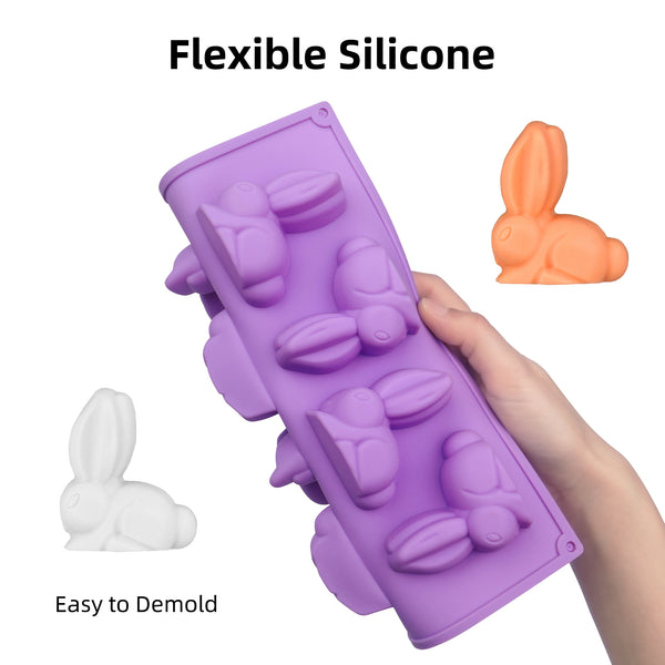 1 Pcs Mini Rabbit Silicone Mold for Scented Wax Melts, Chocolate Truffles, Candy, Jelly, Ice Cube Tray