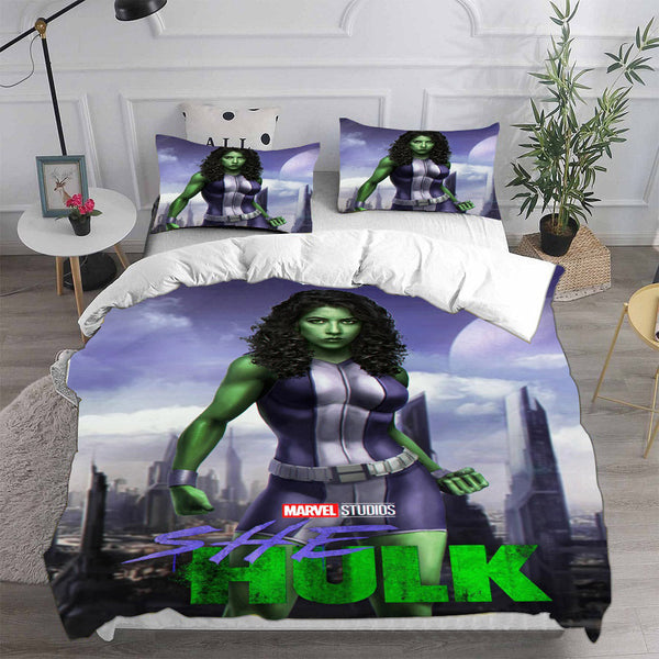 She-Hulk Cosplay Bedding Sets Duvet Cover Halloween Comforter Sets