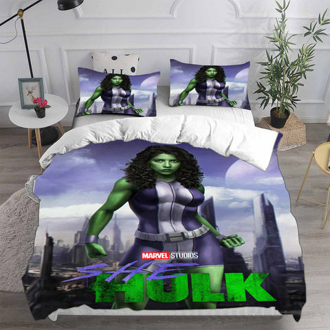 She-Hulk Cosplay Bedding Sets Duvet Cover Halloween Comforter Sets