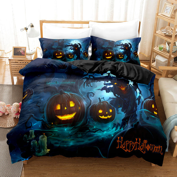 Halloween Pumpkin Cosplay Bedding Sets Duvet Cover Halloween Comforter Sets