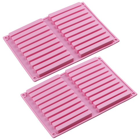 2 Pcs Length Strips Biscuit Silicone Mold for Scented Wax Melts, Chocolate Truffles, Candy, Jelly, Ice Cube Tray