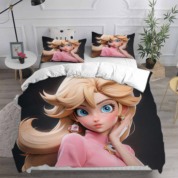 Princess Peach Bedding Sets Duvet Cover Comforter Set