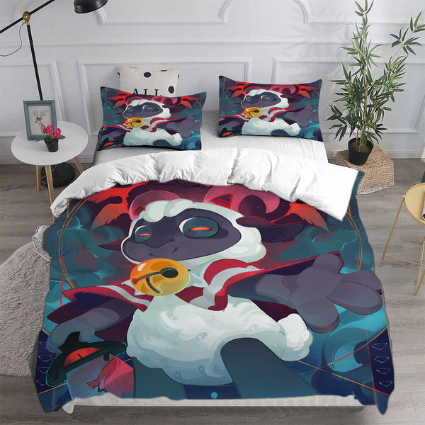 Cult Of The Lamb Bedding Sets Duvet Cover Halloween Cosplay Comforter Sets