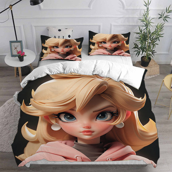 Princess Peach Bedding Sets Duvet Cover Comforter Set