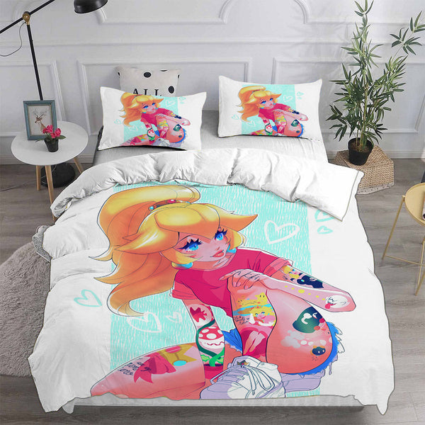 Princess Peach Bedding Sets Duvet Cover Comforter Set