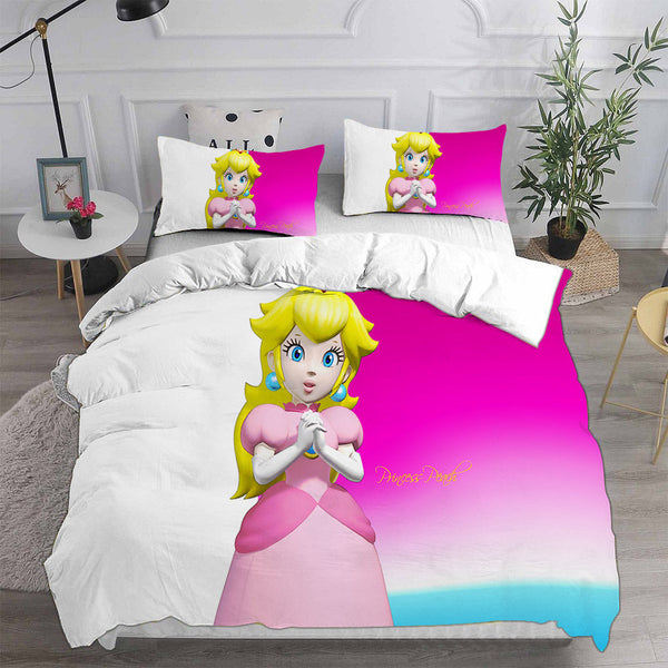 Princess Peach Bedding Set Duvet Cover Comforter Sets