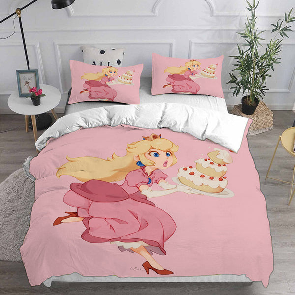 Princess Peach Bedding Sets Duvet Cover Comforter Set