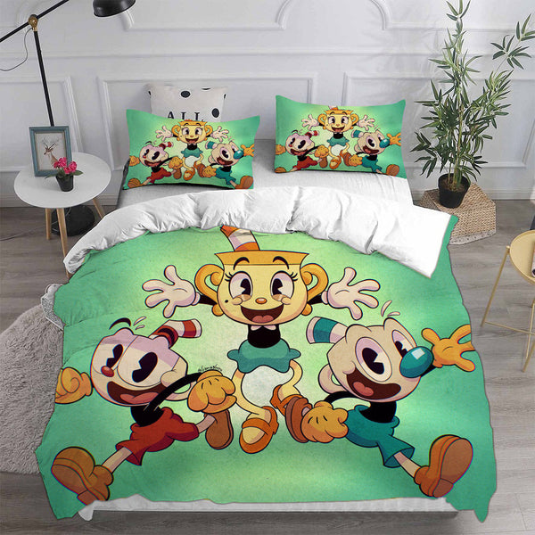 The Cuphead Show Bedding Sets Duvet Cover Halloween Cosplay Comforter Sets