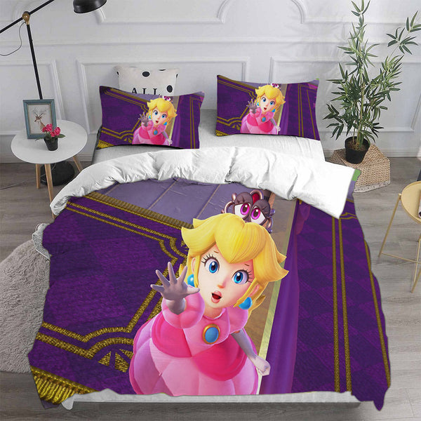 Princess Peach Bedding Set Duvet Cover Comforter Sets
