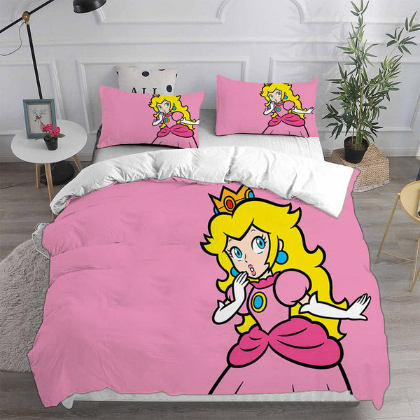 Princess Peach Bedding Set Duvet Cover Comforter Sets