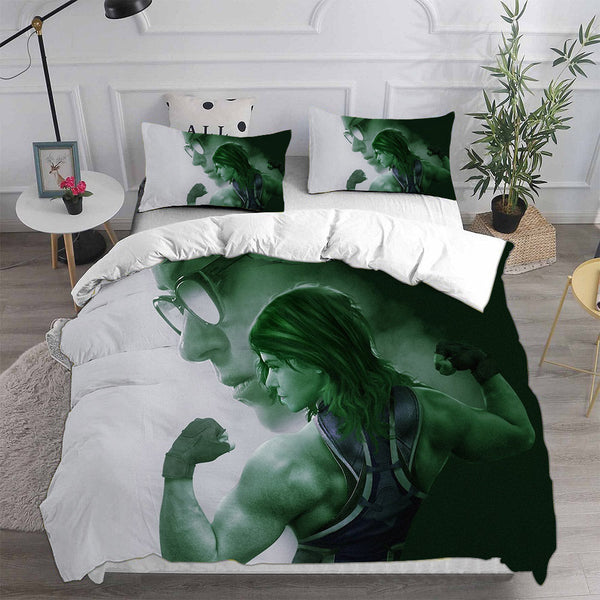 She-Hulk Cosplay Bedding Sets Duvet Cover Halloween Comforter Sets