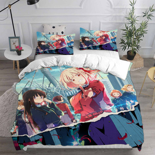 Lycoris Recoil Bedding Sets Duvet Cover Halloween Cosplay Comforter Sets