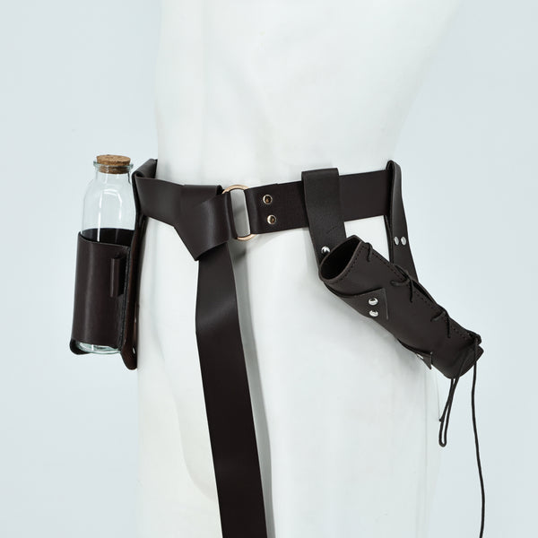 4 Pcs Potion Bottle Belt Witch and Wizard Costume Accessory Dark Magic Cork Potion Bottle Renaissance Belt Medieval  Accessory