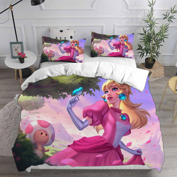 Princess Peach Bedding Sets Duvet Cover Comforter Set